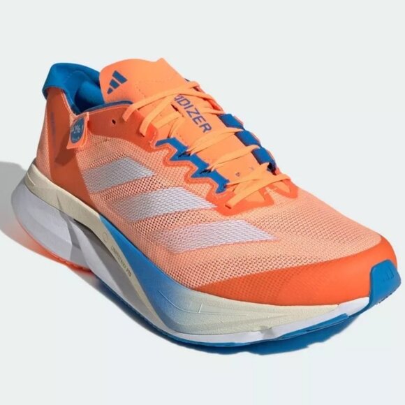 Adidas Adizero Boston 12 Wide - Unisex Running Shoes Orange White Blue IF4212 NE main image 6